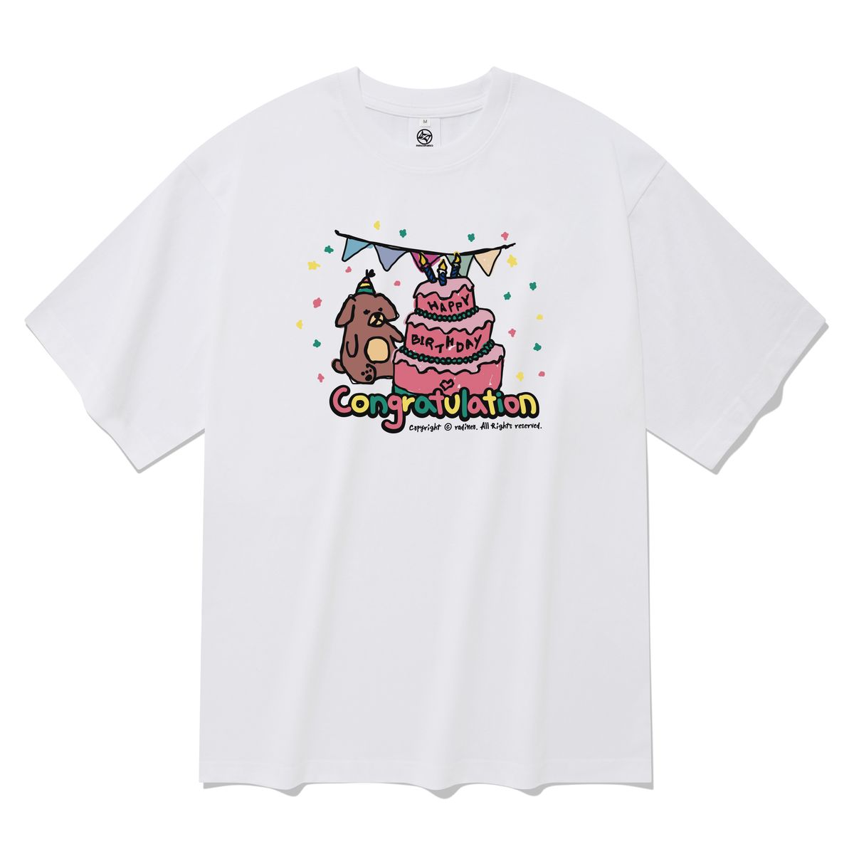 라디네오(RADINEO) 콩그레츄레이션 반팔 티셔츠 화이트
