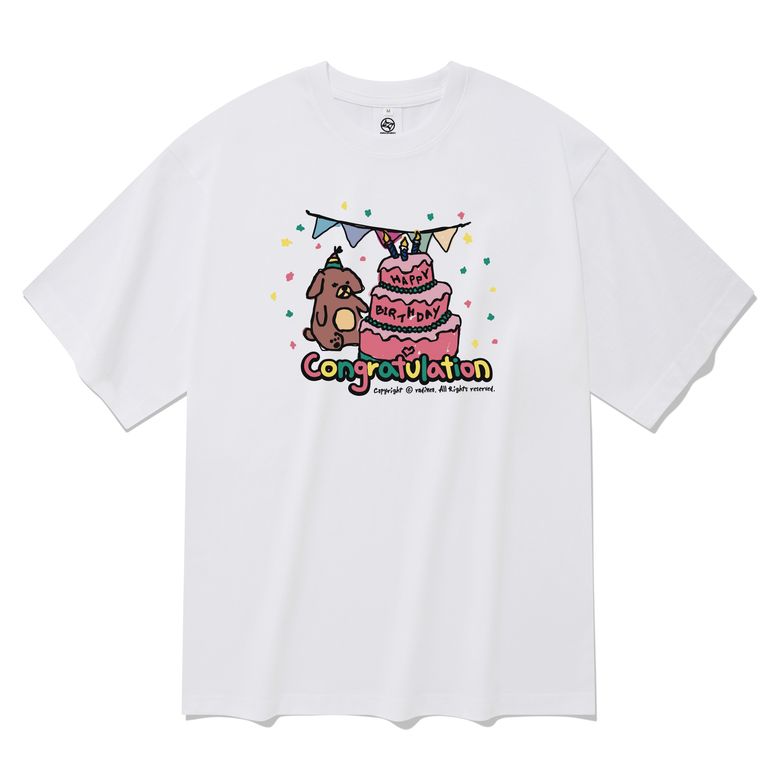 콩그레츄레이션 반팔 티셔츠 화이트
