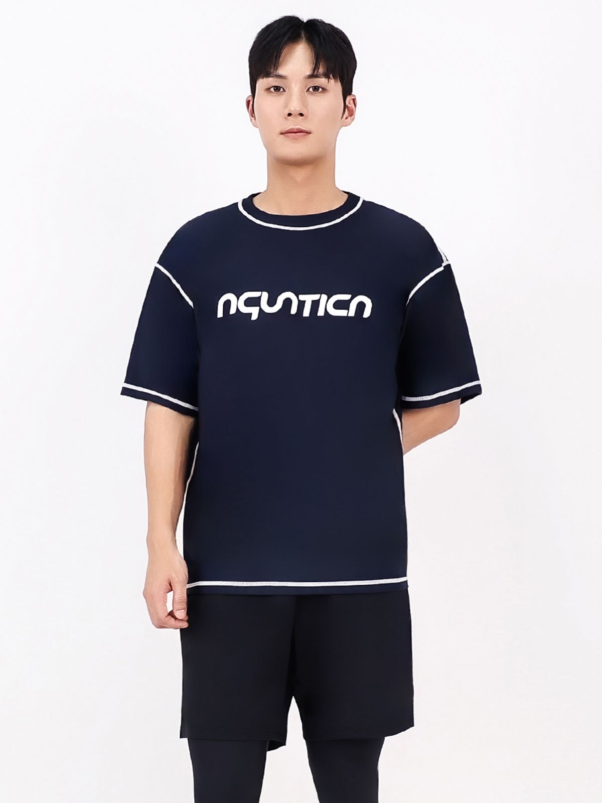 아쿠아티카(AQUATICA) 남성 래쉬가드 AQAMTS23008 상의+PL 레깅스반바지세트