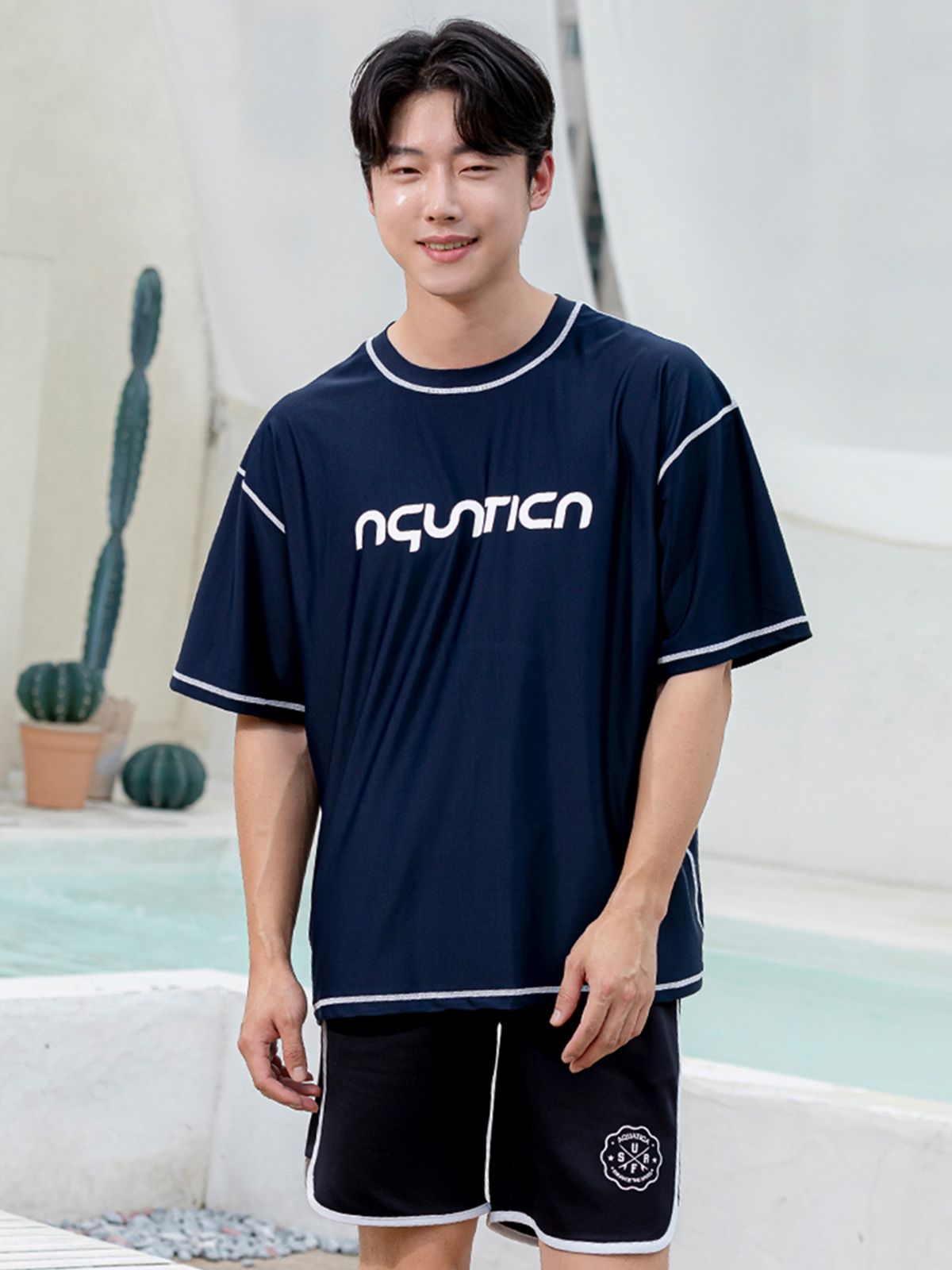 아쿠아티카(AQUATICA) 남성 래쉬가드 AQAMTS23008 상의+트렁크반바지세트