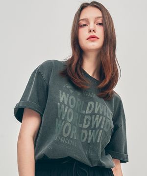 월드와이드 피그먼트 티셔츠 (차콜)