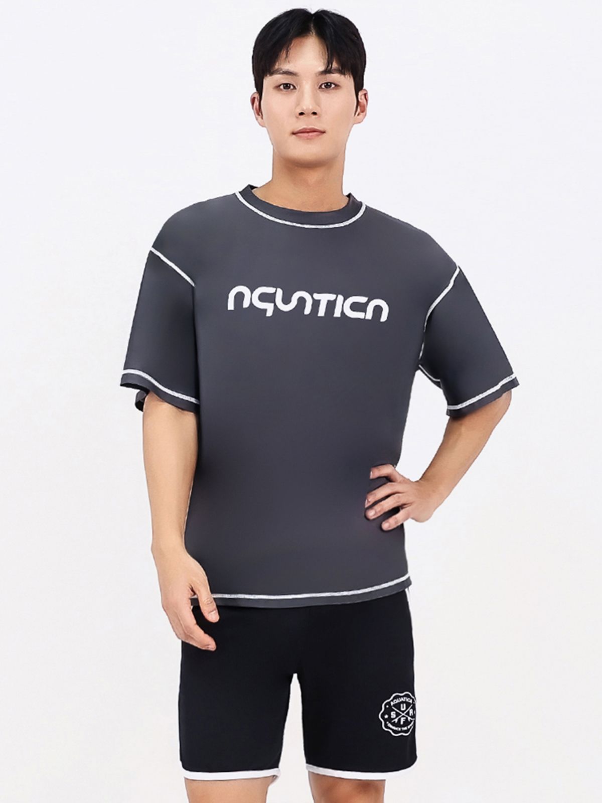 아쿠아티카(AQUATICA) 남성 래쉬가드 AQAMTS23010 상의+트렁크반바지세트