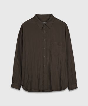 링클 베이직 오버 셔츠_브라운