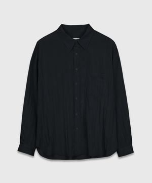 링클 베이직 오버 셔츠_블랙