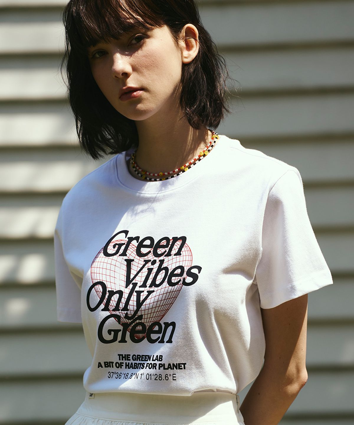 더그린랩(THE GREEN LAB) 하트플래닛 2 그래픽반팔티셔츠 [화이트]