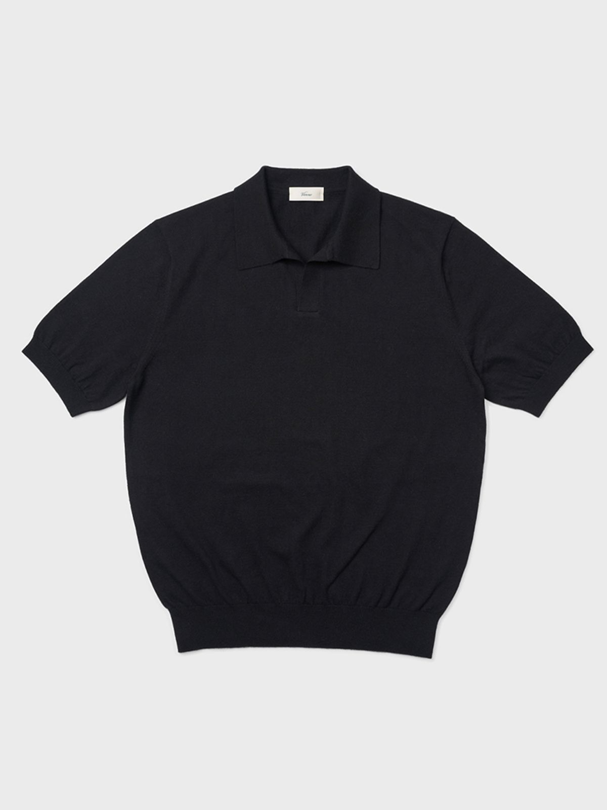 베르노(VERNO) 24SS Essential open collar knit Black