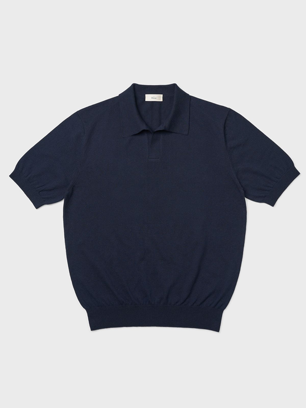 베르노(VERNO) 24SS Essential open collar knit Navy