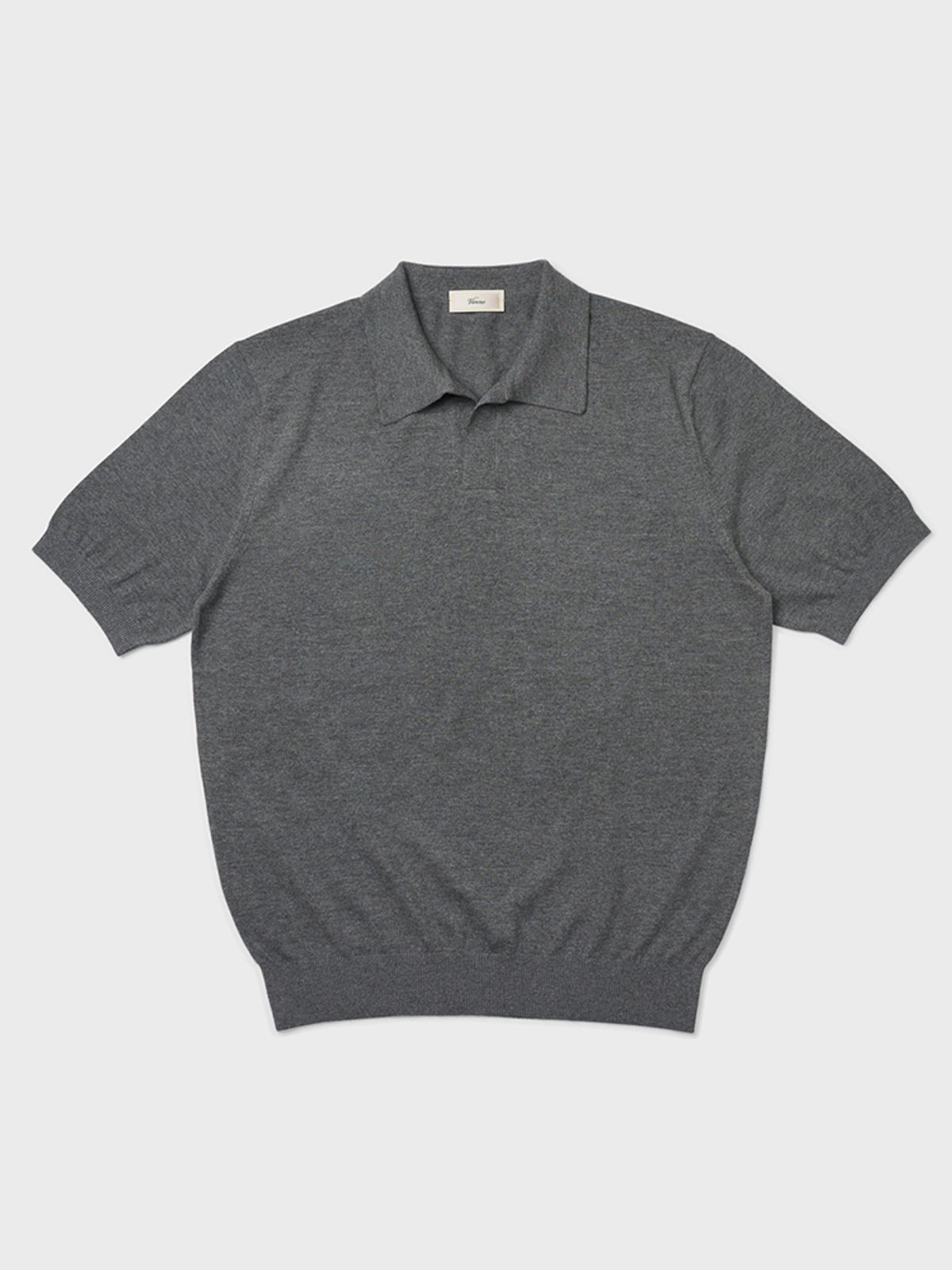 베르노(VERNO) 24SS Essential open collar knit Gray