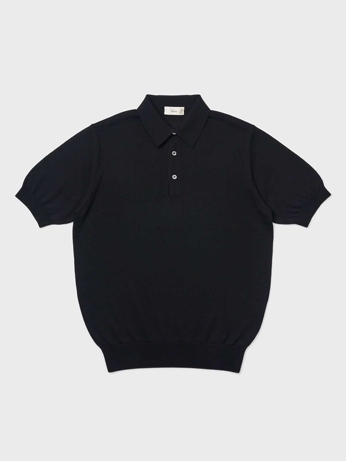 베르노(VERNO) 24SS Linen like polo knit Black