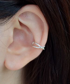 925실버 꼬임 우노 이어커프 귀걸이/ Uno
