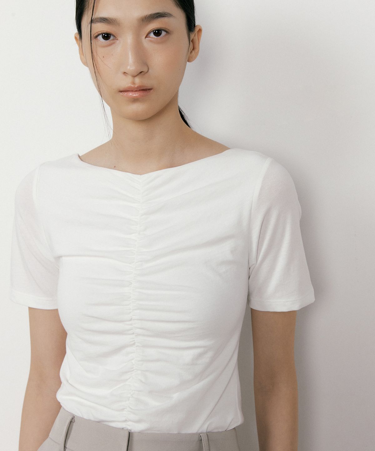 오떼뜨(OCTETTE) REVERSIBLE SHIRRING T_3COLOR