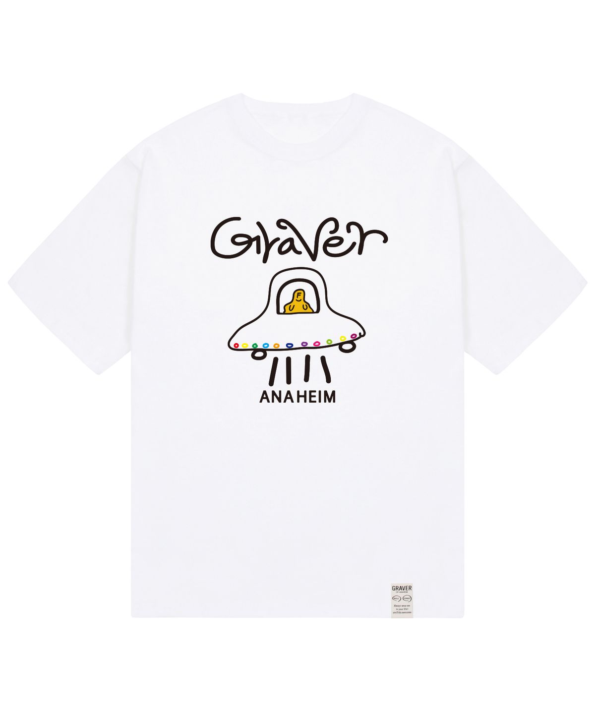 그레이버(GRAVER) [UNISEX]UFO 스마일 반팔티_화이트