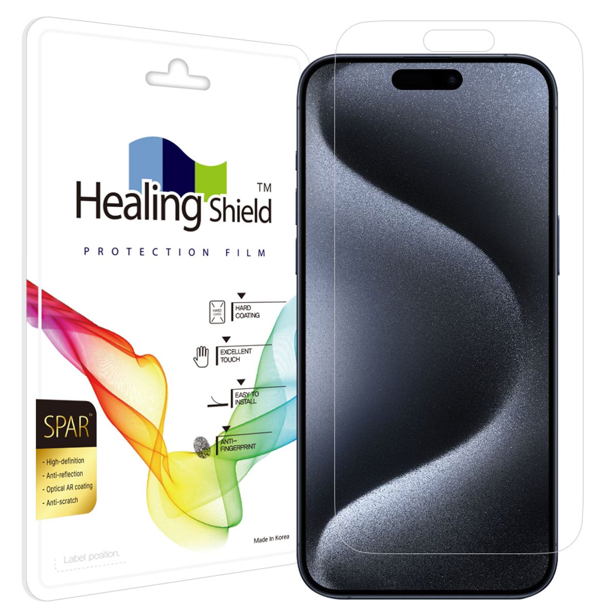 힐링쉴드(HEALINGSHIELD) [1pack]아이폰15 프로맥스 슈페리어 AR 고화질 액정보호필름 1매