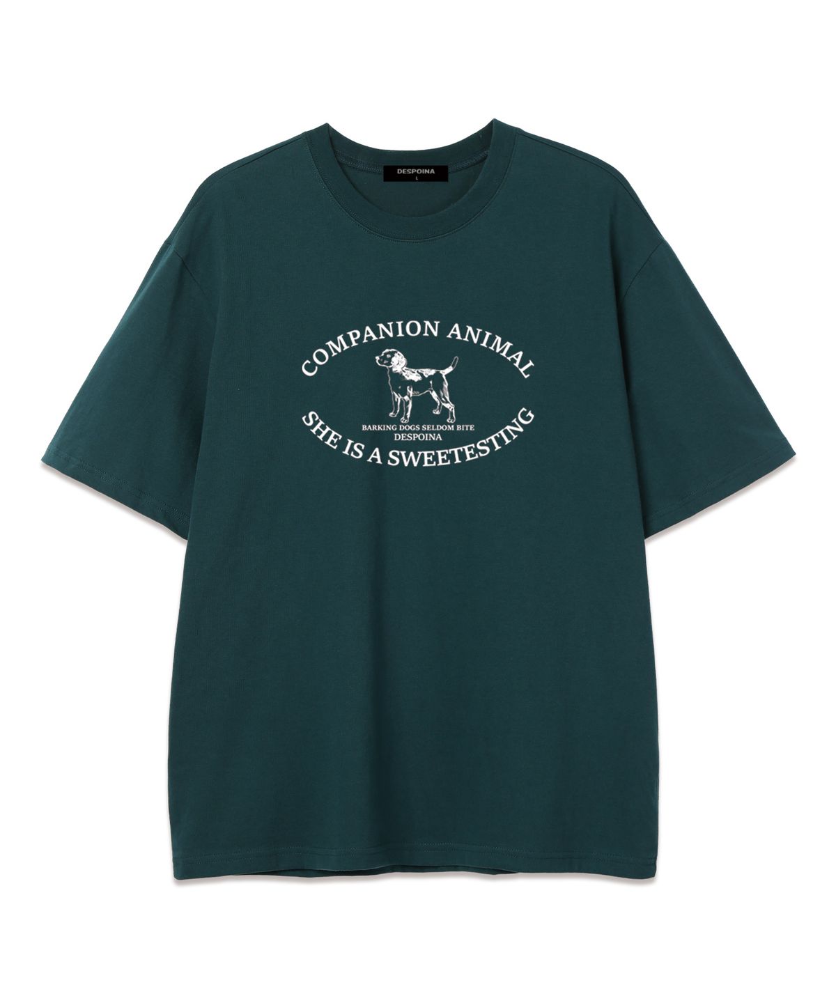 우즈(OUSE) ANIMAL LOGO 오버핏 반팔 티셔츠 (DS004) 그린
