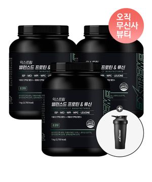 WPC 초코맛 단백질 보충제 밸런스드 프로틴 류신 1kg X 3통 (+쉐이커 증정)