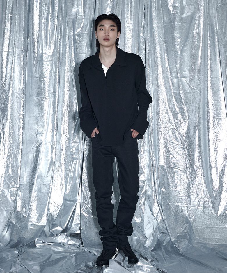 피케이 턴업 롱슬리브 [블랙]