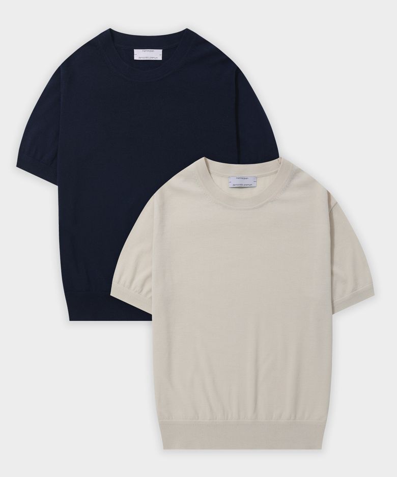 [제냐 이태리 수입원사] Zegna YARN 라운드니트_제냐 썸머울100 - 4 color