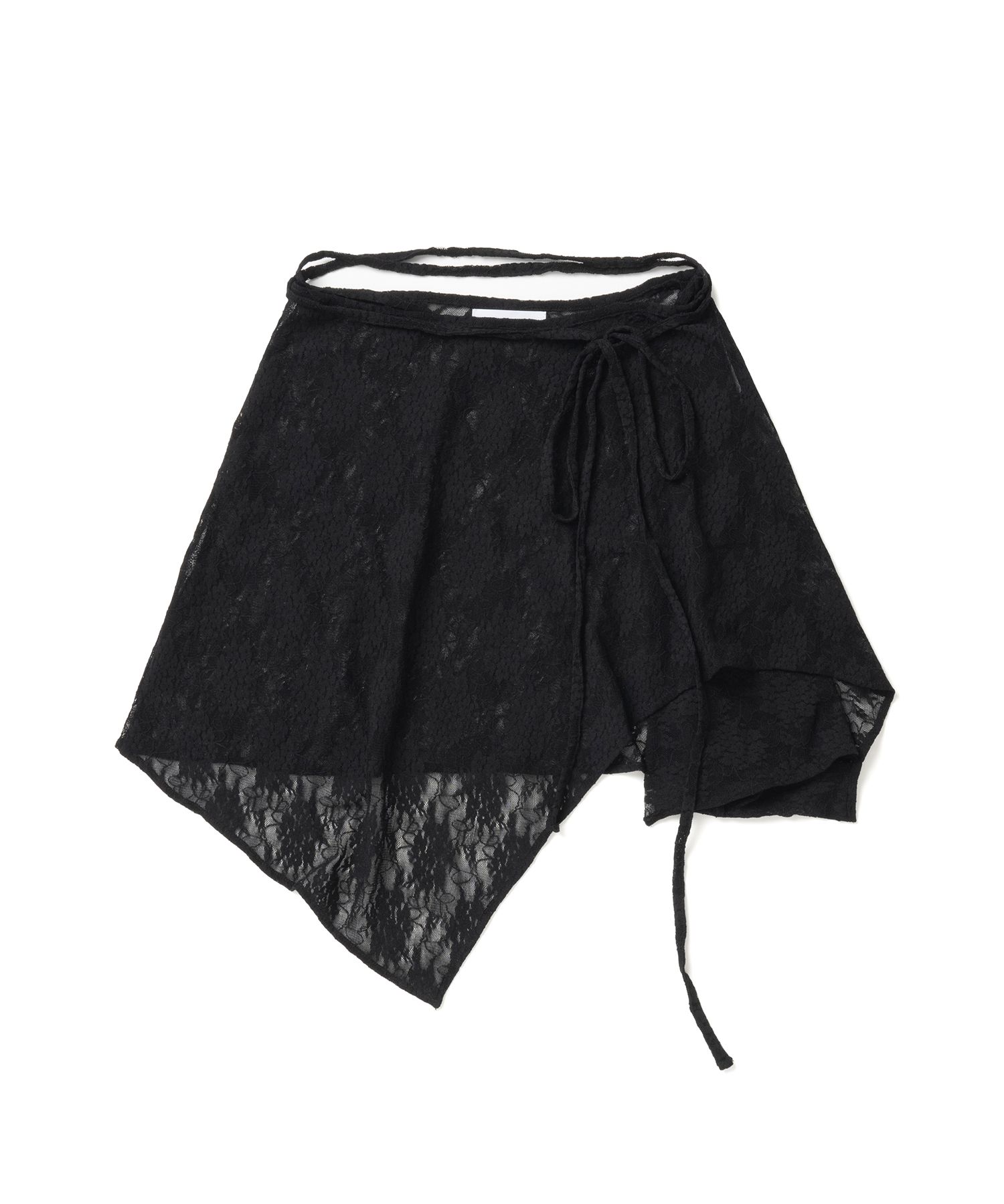 スカート MILLO WOMEN Slash Wrap Mini Skirt MUSINSA公式 | MILLO WOMEN Asymmetric Lace Wrap Skirt [Black]