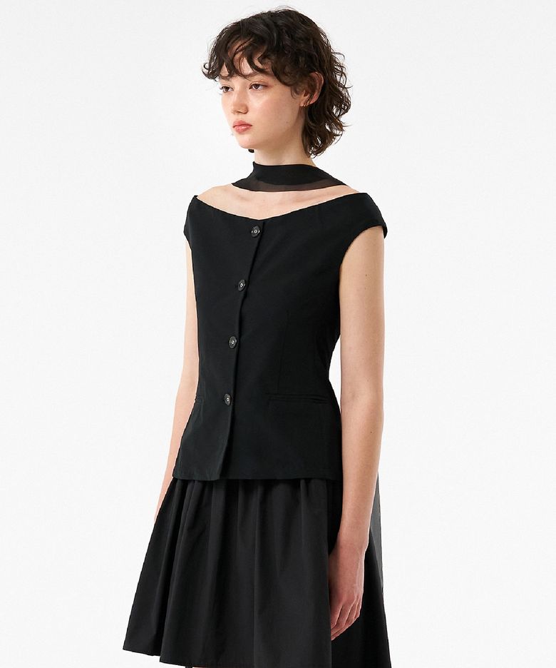 Pearl off-shoulder top (black)