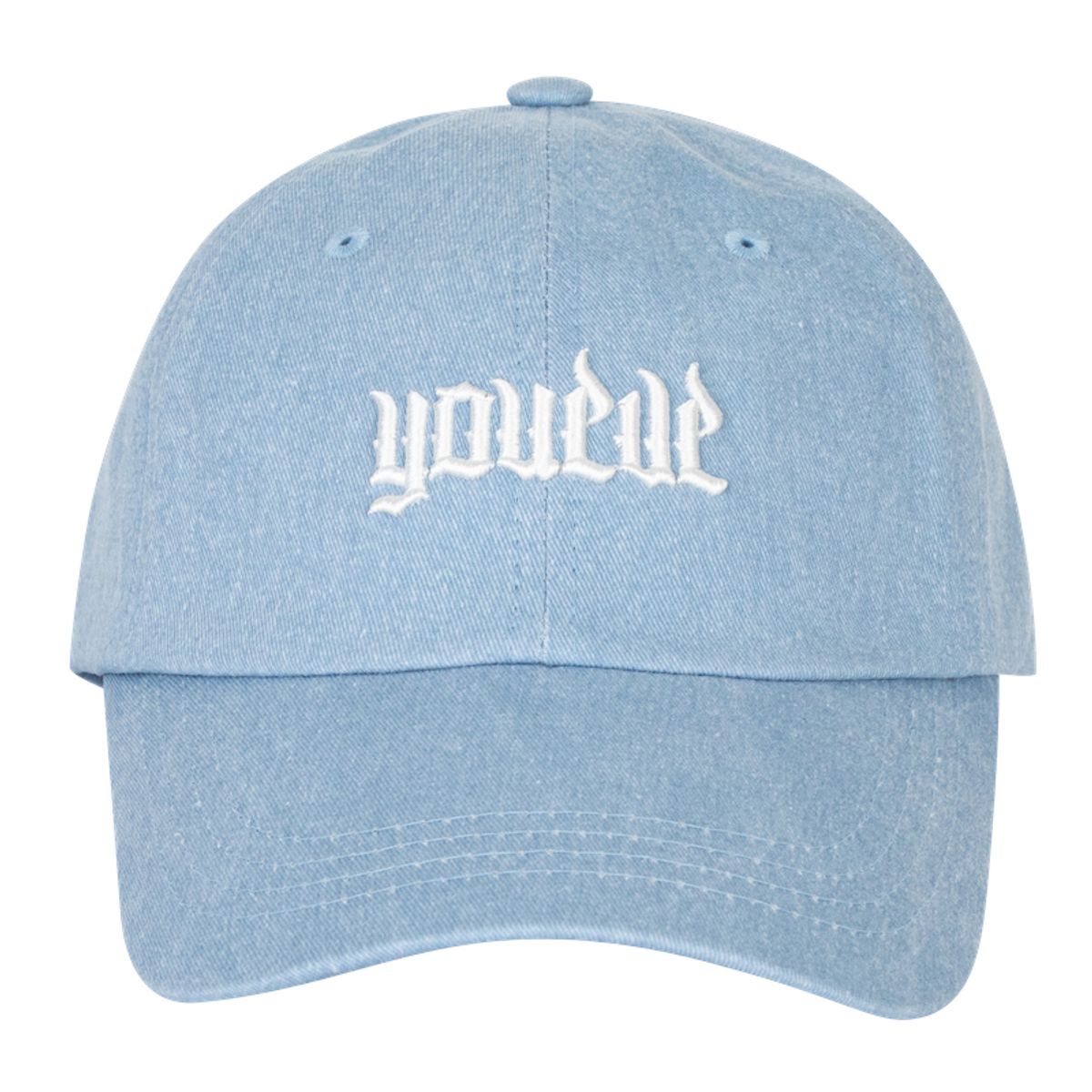 유이브(YOUEVE) 피그먼트 파이어 로고 오버볼캡 스카이블루