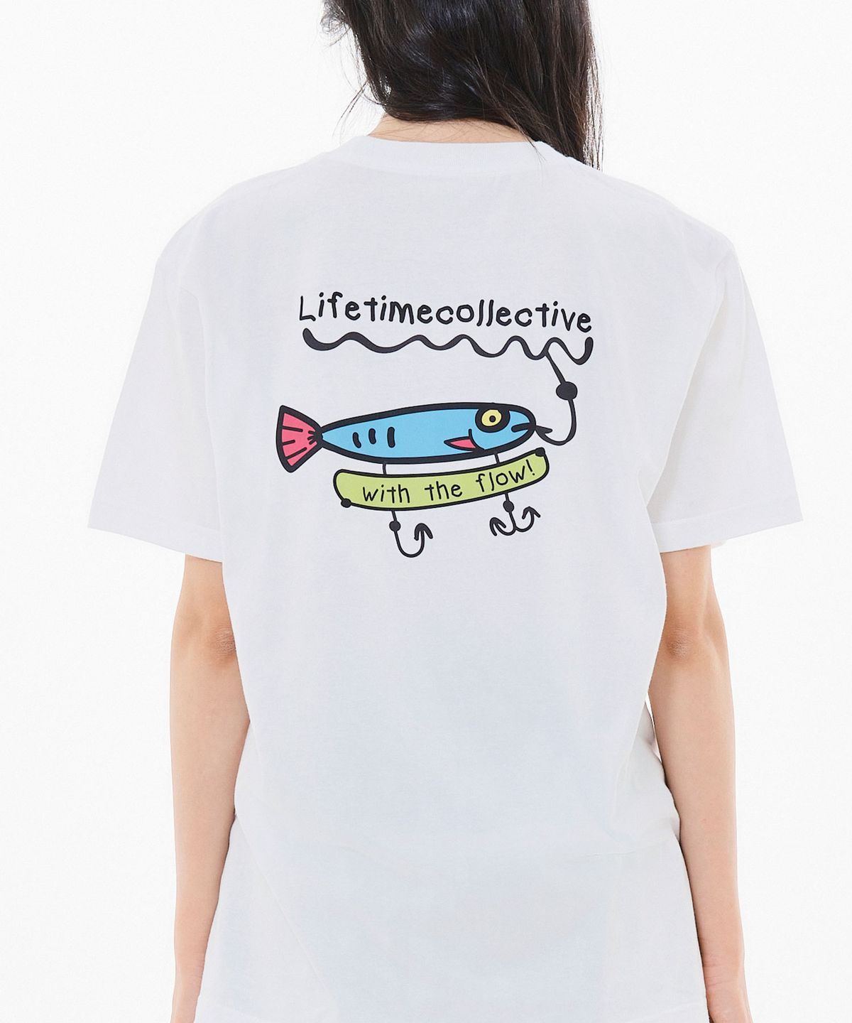 라이프타임콜렉티브(LIFETIMECOLLECTIVE) 피쉬  반팔티셔츠 화이트