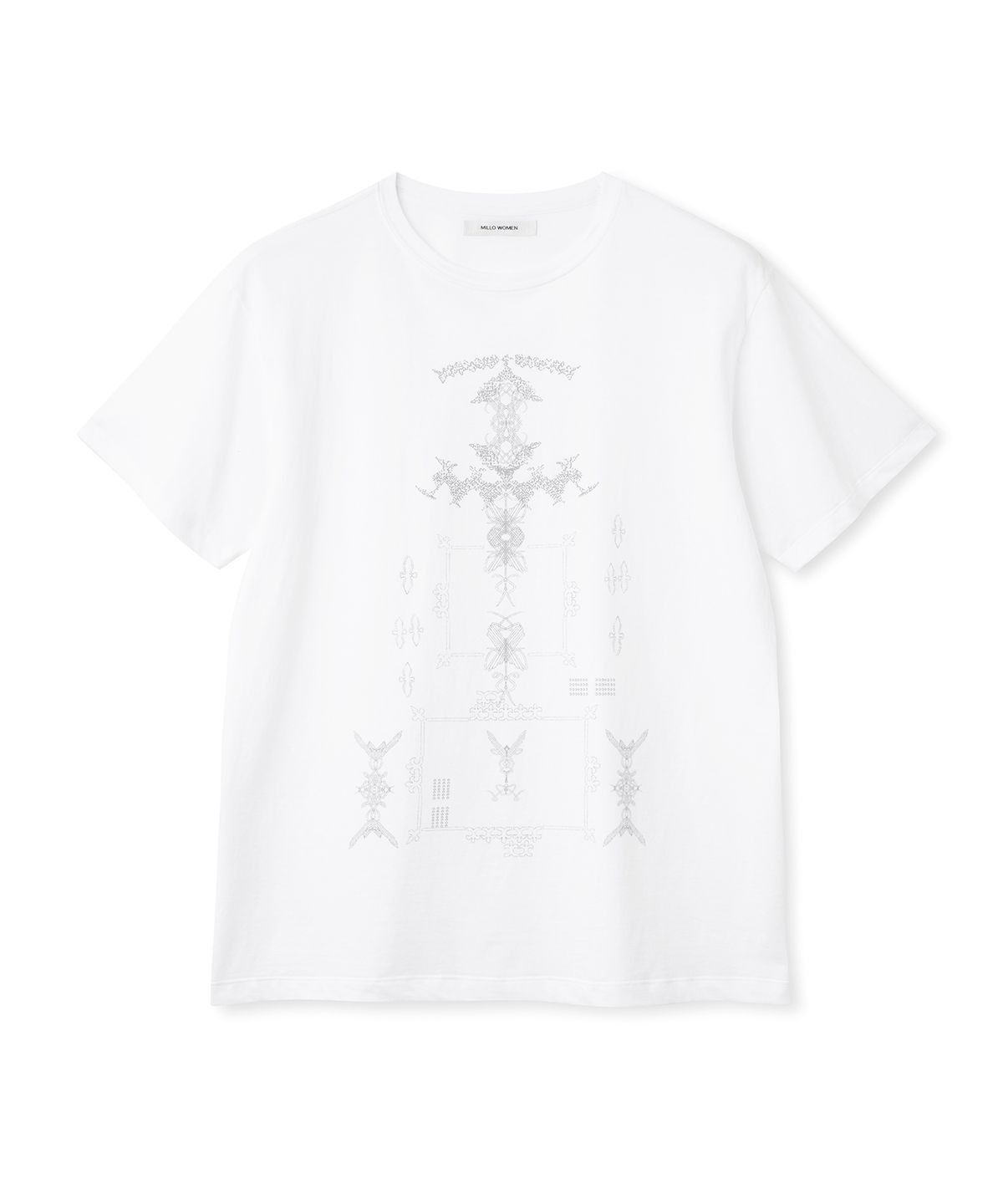 밀로 우먼(MILLO WOMEN) 오브젝트 패턴 티셔츠 [화이트]