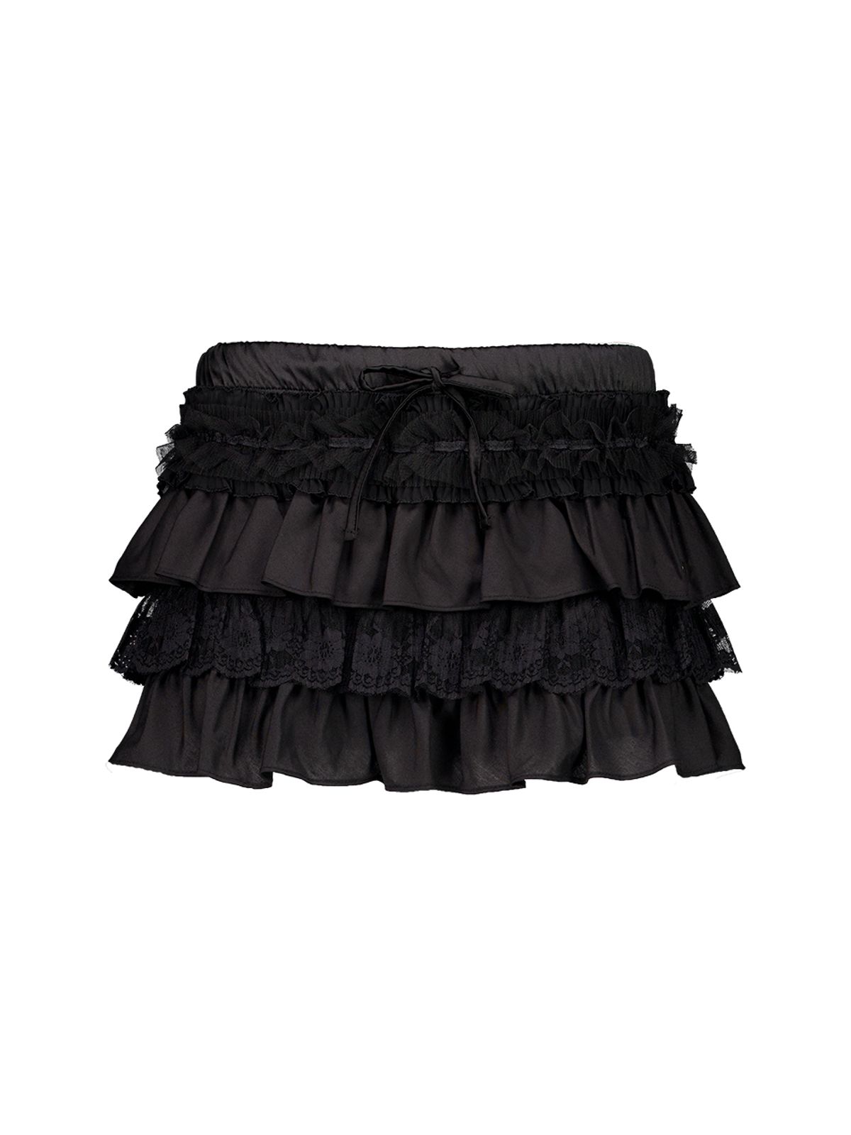 셋업이엑스이(SETUP-EXE) TUTU MIX SKIRT PANTS / BLACK