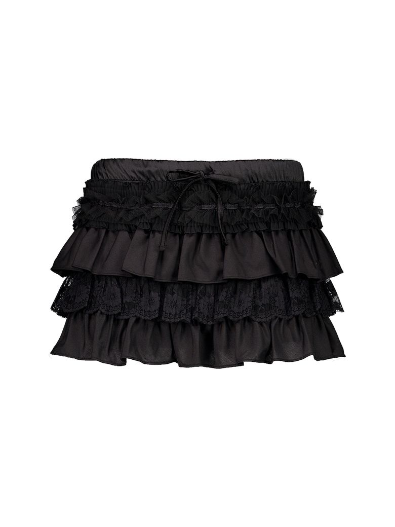 TUTU MIX SKIRT PANTS / BLACK
