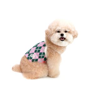 아가일 패턴 크롭탑 - 핑크