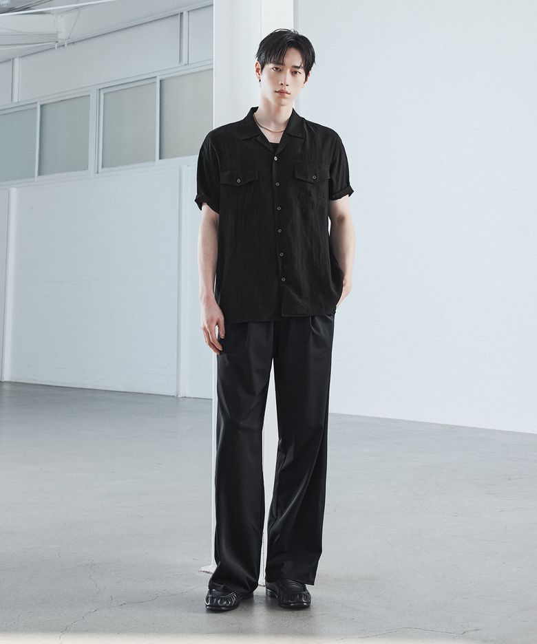 [서강준 PICK] [패션플래닛X드로우핏] 쿨링 릴렉스드 와이드 밴딩 팬츠 [BLACK]