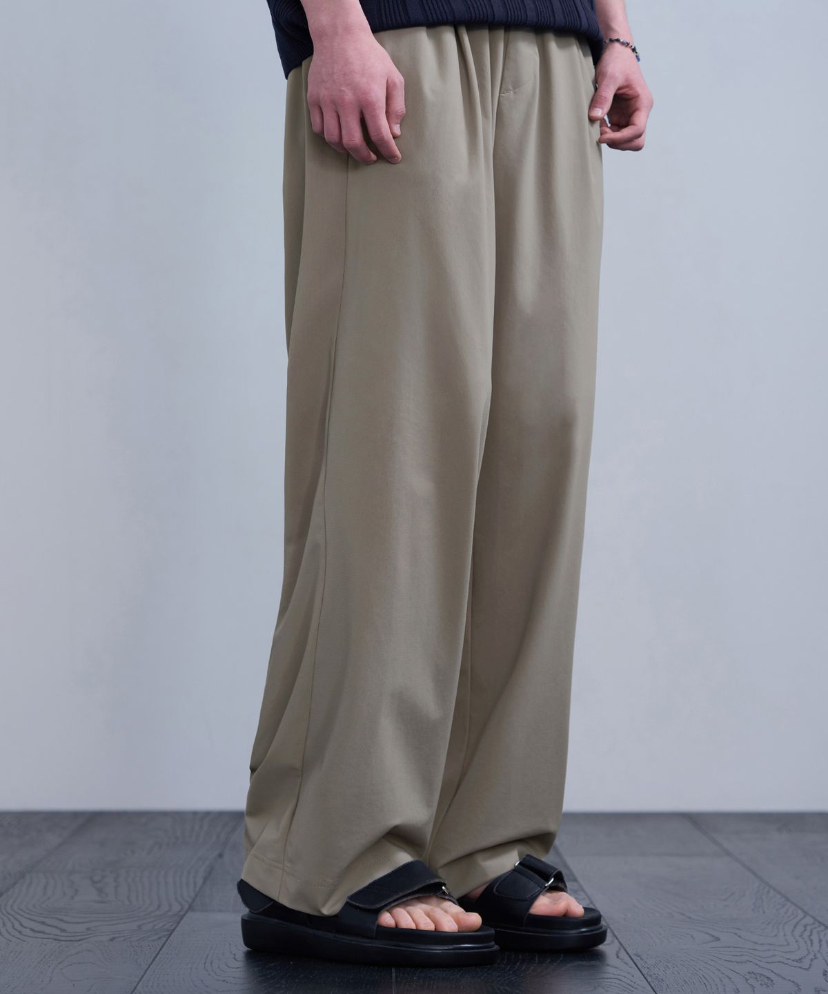 드로우핏(DRAW FIT) [패션플래닛X드로우핏] 쿨링 릴렉스드 와이드 밴딩 팬츠 [DUSTY BEIGE]