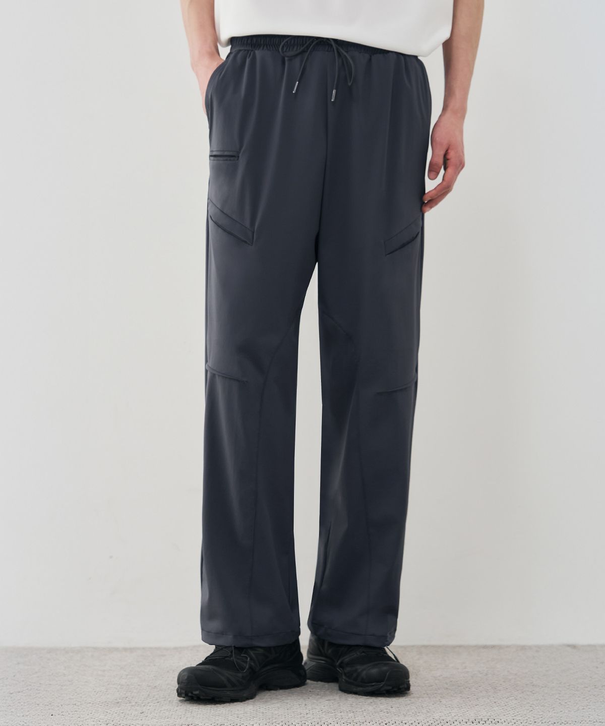 드로우핏(DRAW FIT) [패션플래닛X드로우핏] 쿨링 릴렉스드 스트링 팬츠 [D.GREY]