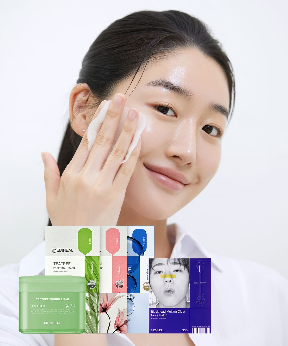 메디힐(MEDIHEAL) [단독구성/6pack] 네모 패드 본품+리필세트/BEST 마스크팩 10매 3종 (총30매) / 블랙헤드 코팩 4매 골라담기