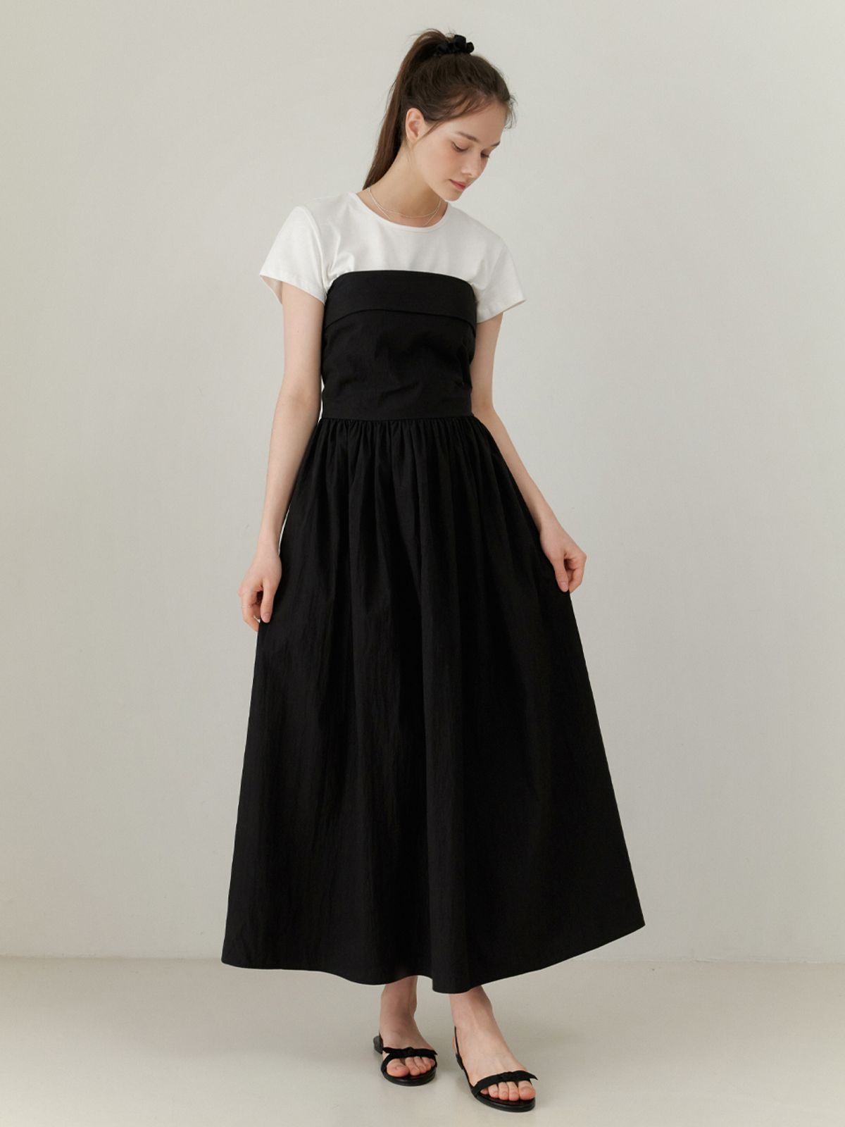 리엘(RE L) Doing bustier dress_2way (black)