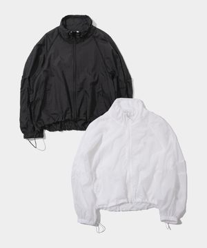 스트링 시어 레이스 투웨이 자수 바람막이 긴팔 점퍼 _2COLOR