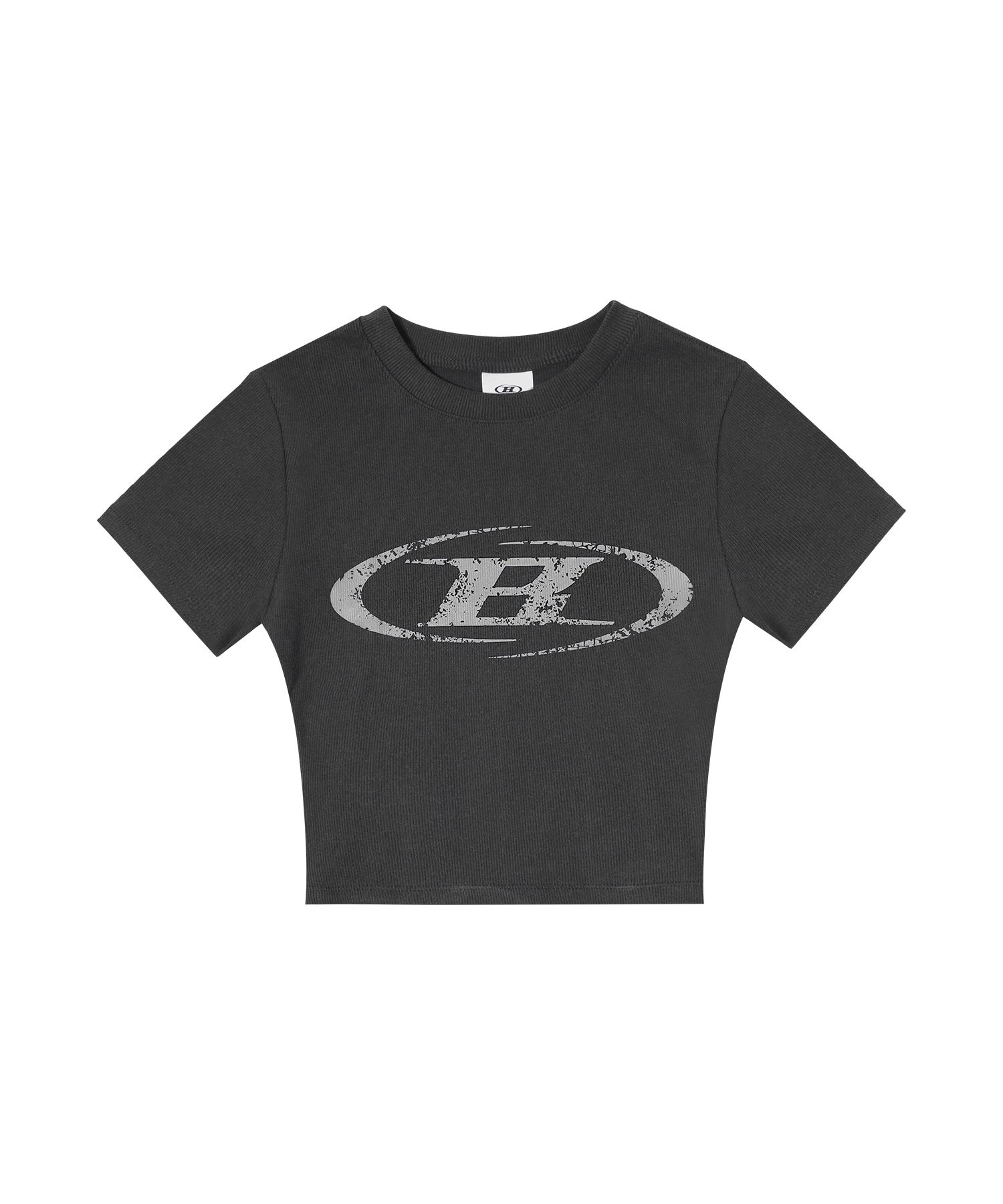 ★2024SS新作★BORN TO WIN★CRACK B PIGMENT CROP T-SHIRTS MUSINSA | BORN TO WIN CRACK B PIGMENT CROP T-SHIRTS [CHARCOAL]