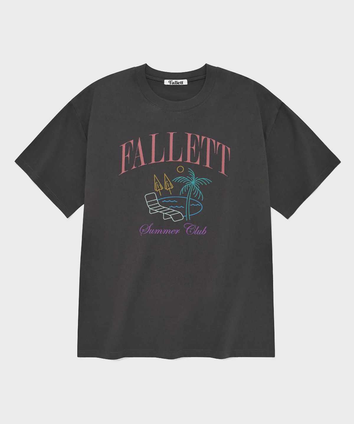 팔렛(FALLETT) 썸머 비치 클럽 반팔티 차콜