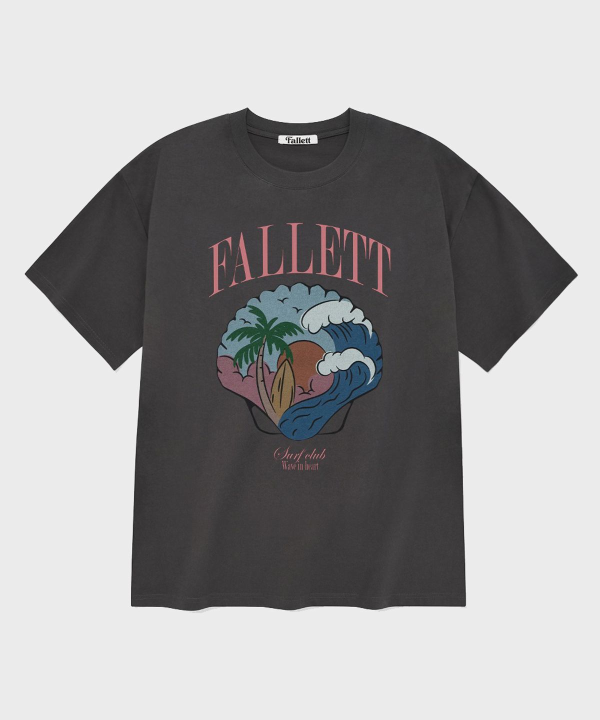 팔렛(FALLETT) 쉘 비치 반팔티 차콜
