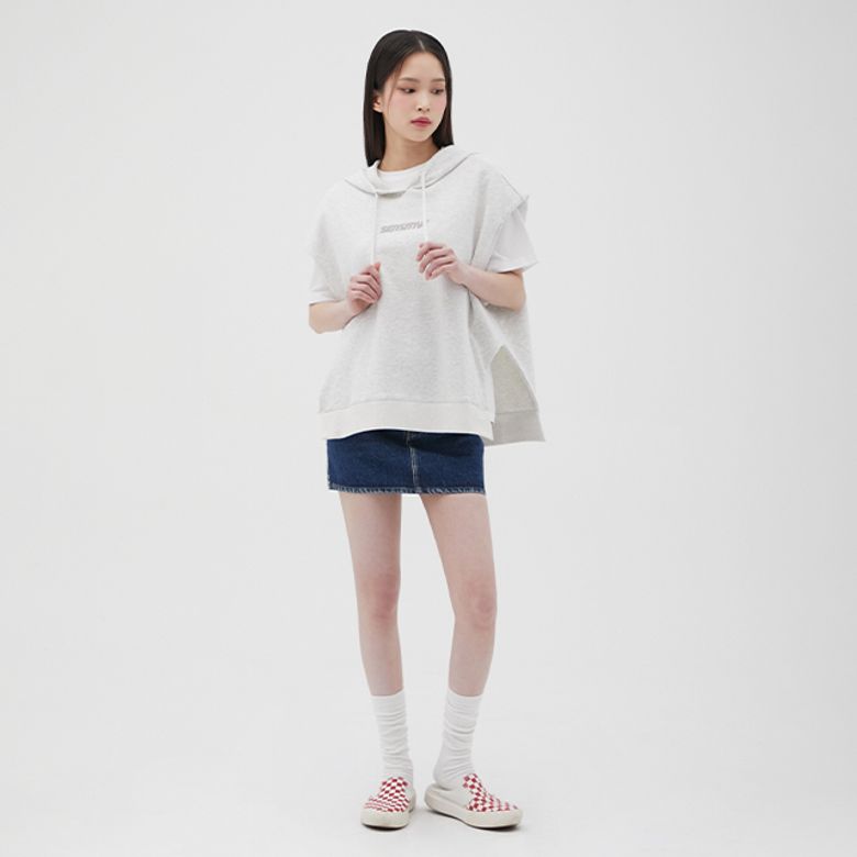 박시핏 민소매 후드 티셔츠 AQ1CT360