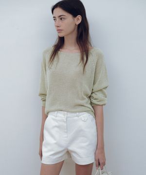 Loose linen boatneck knit