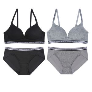 노와이어 밀착 브라 팬티 세트 2 Colors 택1 (블랙/다크그레이)