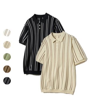 86-IROJ062 더블 스트라이프 카라니트 5colors