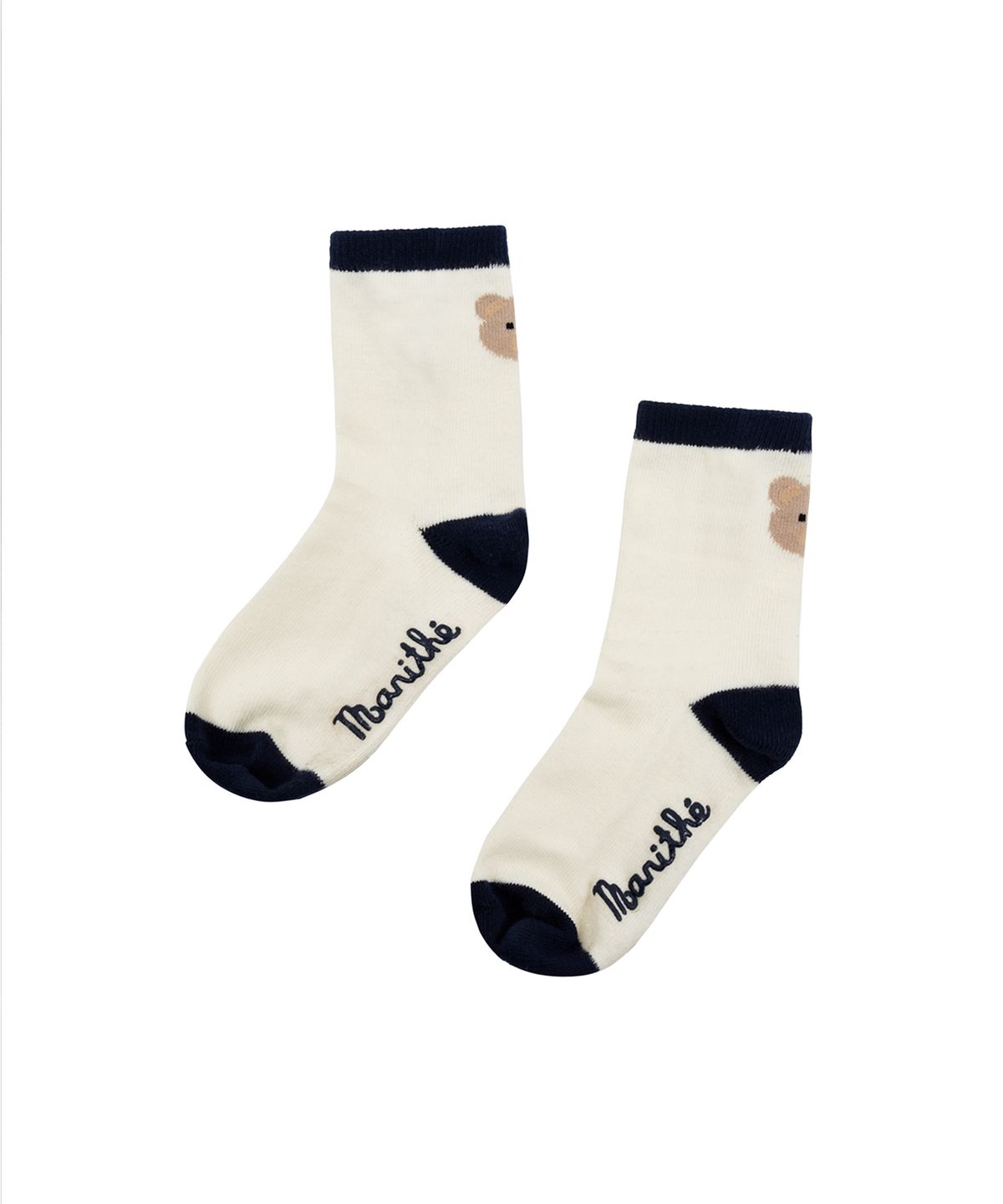 마리떼 키즈(MARITHÉ KIDS) ENFANT BEAR COLOR BLOCK SOCKS ivory