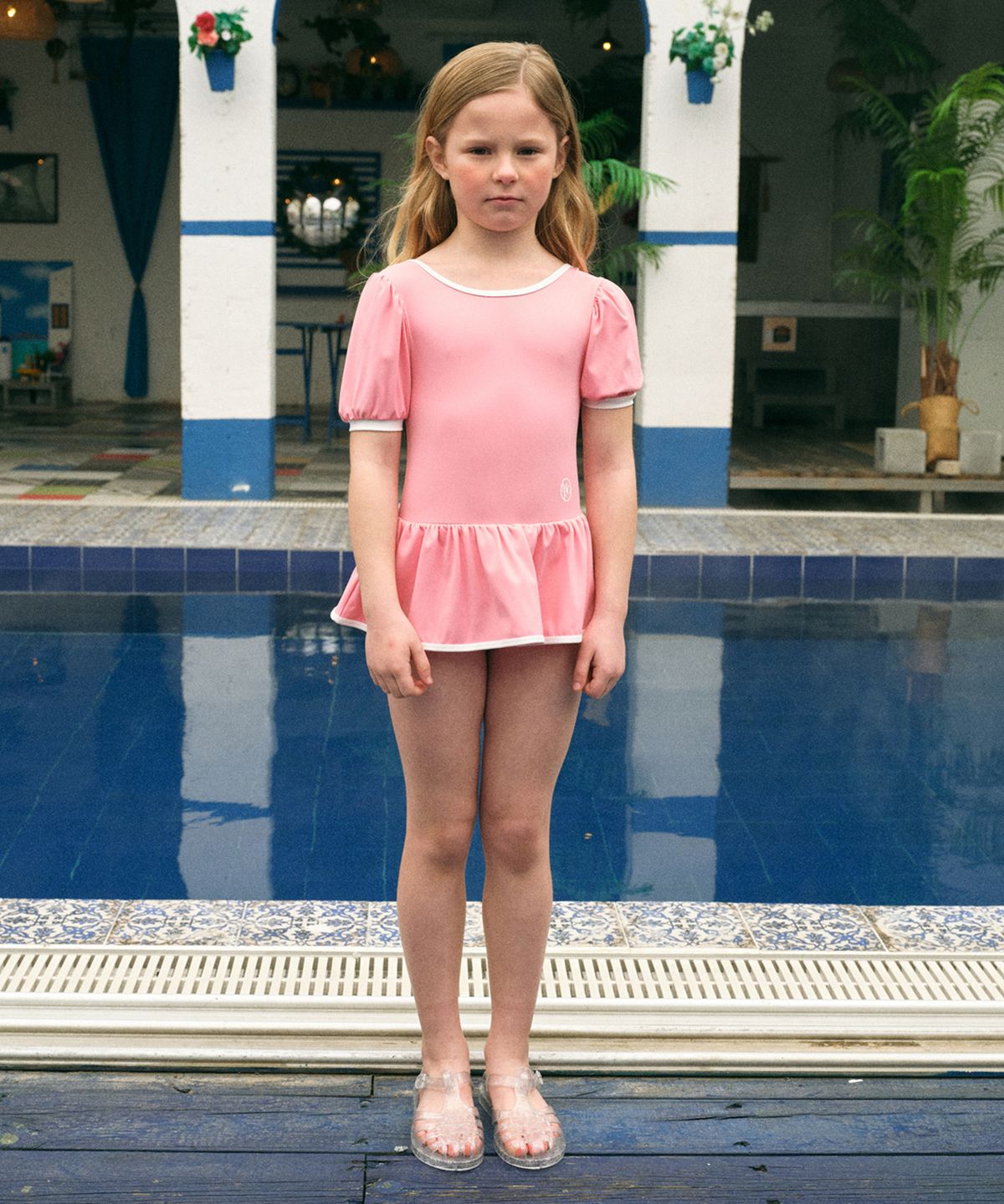 마리떼 키즈(MARITHÉ KIDS) ENFANT W CIRCLE LOGO FLARE SWIMSUIT pink