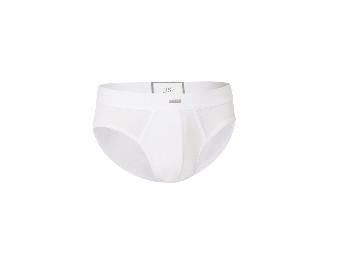 키세 언더웨어(QISE UNDERWEAR) 실버 모티브 삼각 브리프 화이트