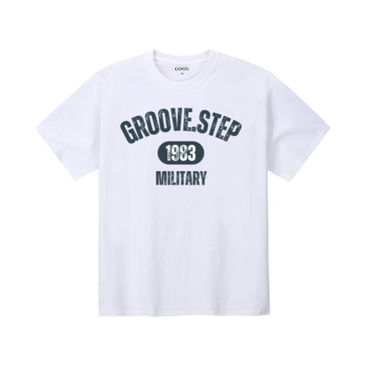 그루브스텝(GROOVESTEP) 밀리터리 오버핏 프린팅 반팔 티셔츠 S0155