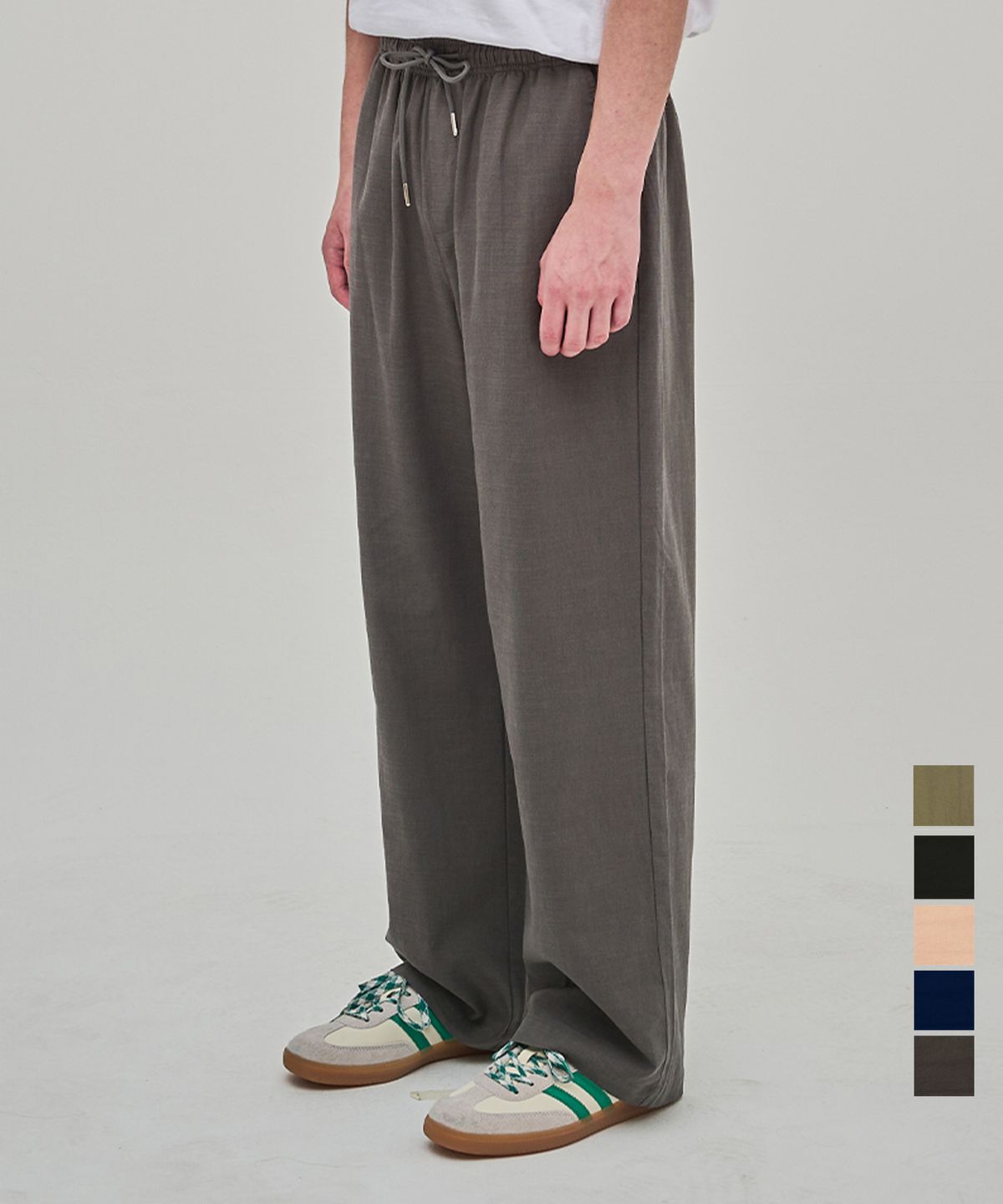 테일러 스튜디오(TAILOR STUDIO) [2PACK]린넨 세미 와이드 밴딩 팬츠 (5color)