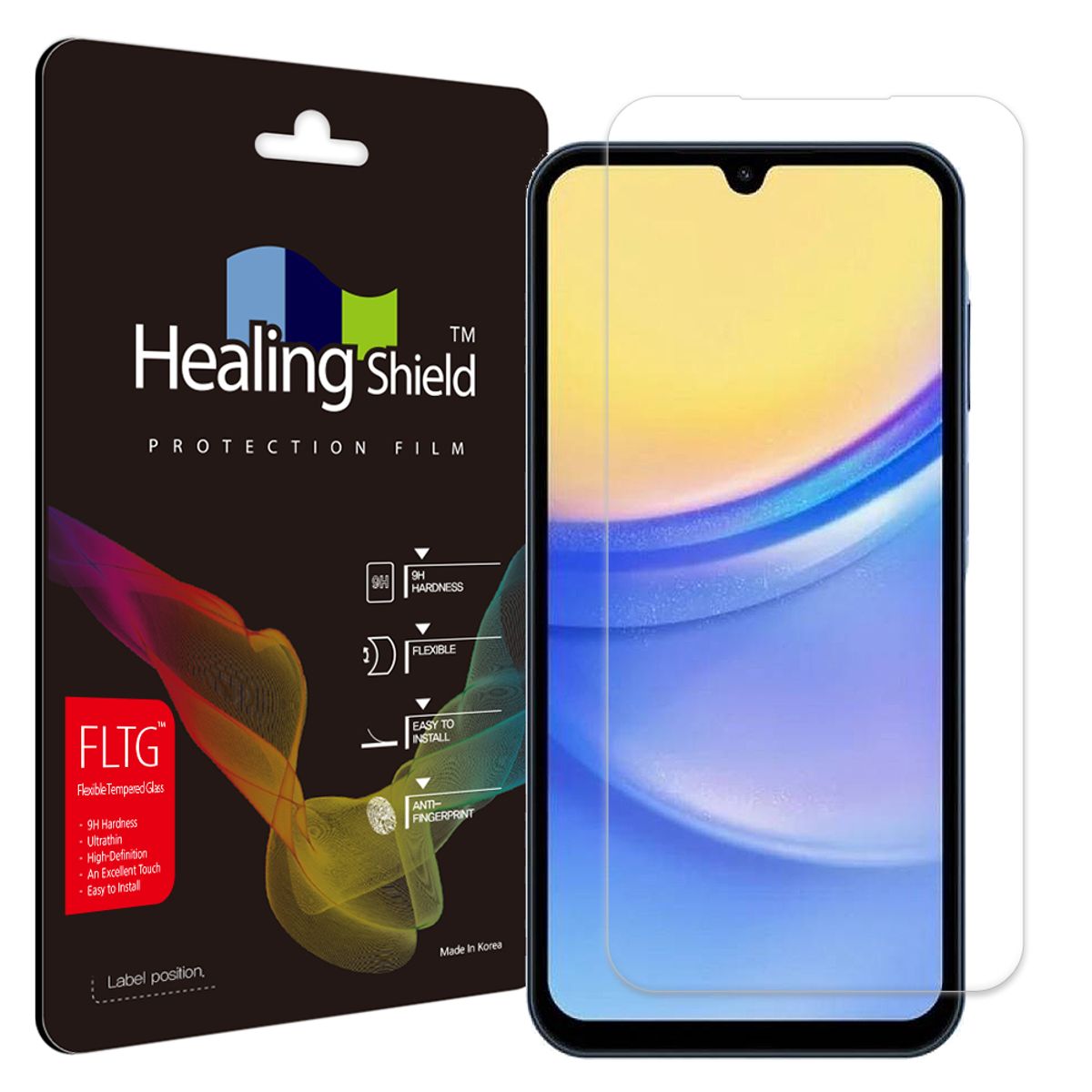힐링쉴드(HEALINGSHIELD) 갤럭시 A15 플렉시블 고광택 강화유리필름 1매