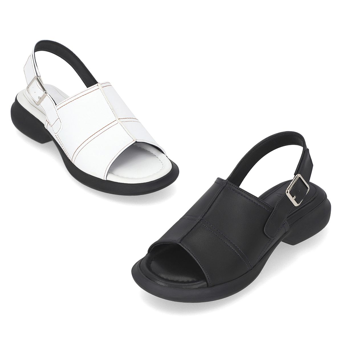 엘칸토(ELCANTO) 마쯔 여성 와이드라인 포인트 샌들 3.5cm LCWW49M426