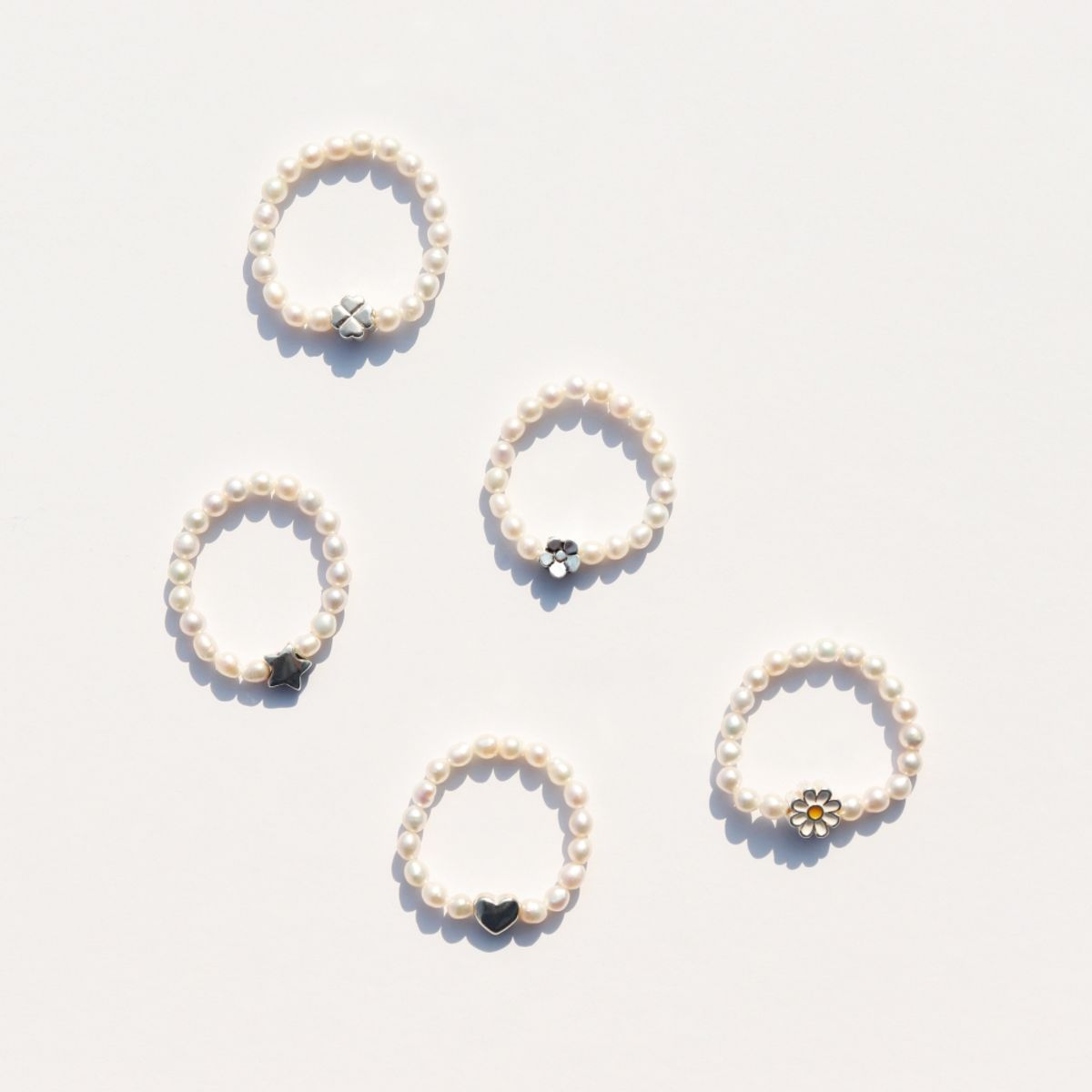 봉보(BONBEAU) Mini motif water pearl Ring 미니 모티브 천연 담수진주 밴딩 반지 3mm